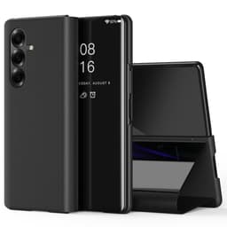 SKALO Samsung Z Fold7 Clear View Lompakkokotelo - Musta