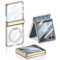 SKALO Samsung Z Flip7 GGK Hærdet Glas Hybrid Cover - Guld