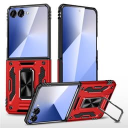 SKALO Samsung Z Flip7 Armor Kickstand Skal - Röd