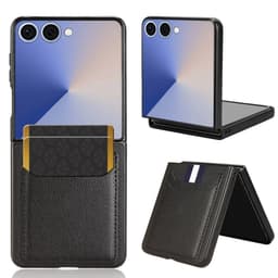 SKALO Samsung Z Flip7 Korttipaikka PU-Nahka Suojakuori - Musta