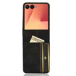 SKALO Samsung Z Flip7 PU-Läder Korthållare Skal - Svart