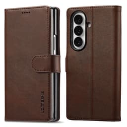 SKALO Samsung Z Fold7 LC.IMEEKE Premium PU-nahka Lompakkokotelo - Ruskea