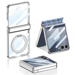 SKALO Samsung Z Flip7 GGK Hærdet Glas Hybrid Cover - Sølv
