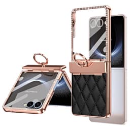 SKALO Samsung Z Flip7 PU-Læder Strass Cover - Sort