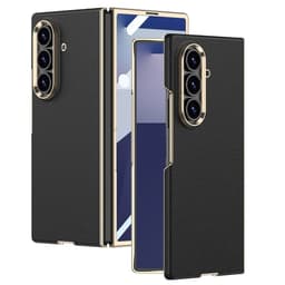 SKALO Samsung Z Fold7 GKK PU-Nahka Kultareunus Suojakuori - Musta
