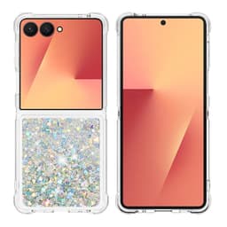 SKALO Samsung Z Flip7 Kviksand Glimmer Cover - Sølv