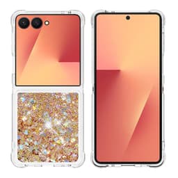 SKALO Samsung Z Flip7 Kvicksand Glitter Skal - Guld