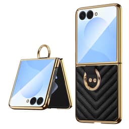 SKALO Samsung Z Flip7 Gold Edge Sormus Suojakuori - Musta