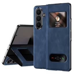 SKALO Samsung Z Fold7 PU-Nahka Window Suojakuori - Sininen