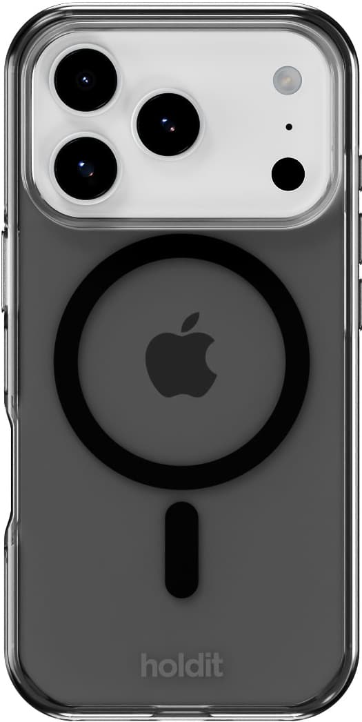 HOLDIT MagSafe iPhone 17 Pro Max transparent mobilskal (svart)