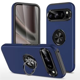 Google Pixel 10 Pro / Pixel 10 Skalsormenrengasjalustan hybridikotelo - Tummansininen