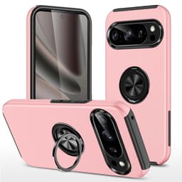 Google Pixel 10 Pro / Pixel 10 Skalsormenrengasjalustan hybridikotelo - Vaaleanpunainen