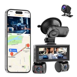 Autokamera WiFi 4-kanavainen 2K Yönäkö Nelilinssiinen Auto DVR GPS-moduuli Step Down -kaapeli