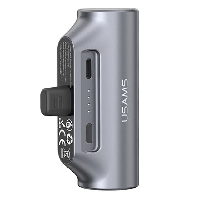 USAMS Mini Powerbank 3000mAh USB-C Bärbar Laddare Nödladdare