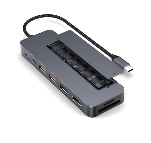 NÖRDIC USB-C 1 till 9 Dockningsstation 1xHDMI4K60Hz 1xUSB-C PD 100W, 1xUSB-C, 3xUSB-A, 1xSD-plats, 1xMicroSD-plats, 1xM.2 SSD NVMe