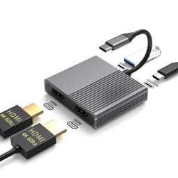 NÖRDIC 1–4 USB-C Telakointiasema 2xHDMI Kaksi näyttöä 1xUSB-C PD100W 1xUSB-A 5G