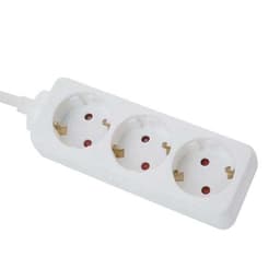 Deltaco Grenuttag 3-vägs jordad 1,5m - Vit