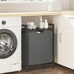 Ulosvedettävä pyykkikori ja irrotettava pyykkipussi 65L Svart/Grey