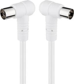 Vinklad antennkabel (80 dB), dubbelskärmad