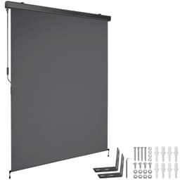 tectake Lodret markise Eloise med 2 vægbeslag 140 x 250 cm