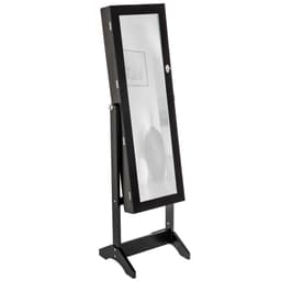 tectake Smyckesskåp med spegel 45 x 37 x 147 cm Svart
