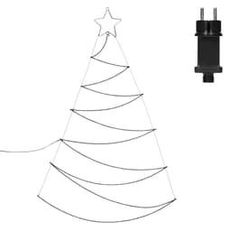 Juletræ 150 med varmhvide LED 150 cm metal og plast
