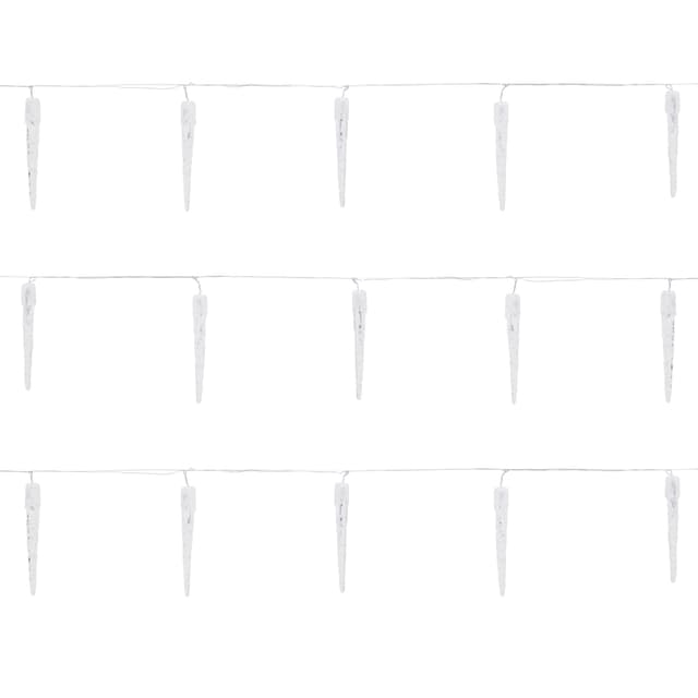 Ljusslinga LED Icicle-ljus Kallvit 40 strutar