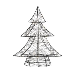 LED-joulukuusi 40 cm mustaa metallia, lämpimät valkoiset LEDit