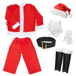 Jultomtedräkt 9 delar röd/vit en storlek polyester