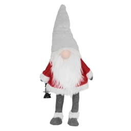 LED Secret Santa Claus-figur 80 cm rød/grå plast og polyester