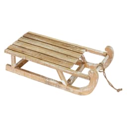 DEKO SLED WOOD, 50,5 x13,5x23,5 cm, brun, natur, LED, juledekoration