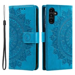 SKALO Samsung S25 FE Mandala Lompakkokotelo - Sininen