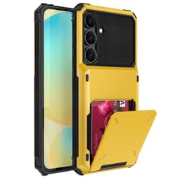 SKALO Samsung S25 FE Armor Flip Korthållare Suojakuori - Keltainen
