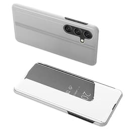 SKALO Samsung S25 FE Clear View Plånboksfodral - Silver