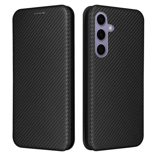 SKALO Samsung S25 FE Carbon Fiber Flip Cover - Sort