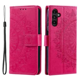 SKALO Samsung S25 FE Mandala Lompakkokotelo - Cerise