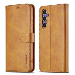 SKALO Samsung S25 FE LC.IMEEKE Premium PU-läder Plånboksfodral - Ljusbrun