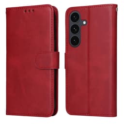 SKALO Samsung S25 FE PU-nahka Lompakkokotelo - Punainen