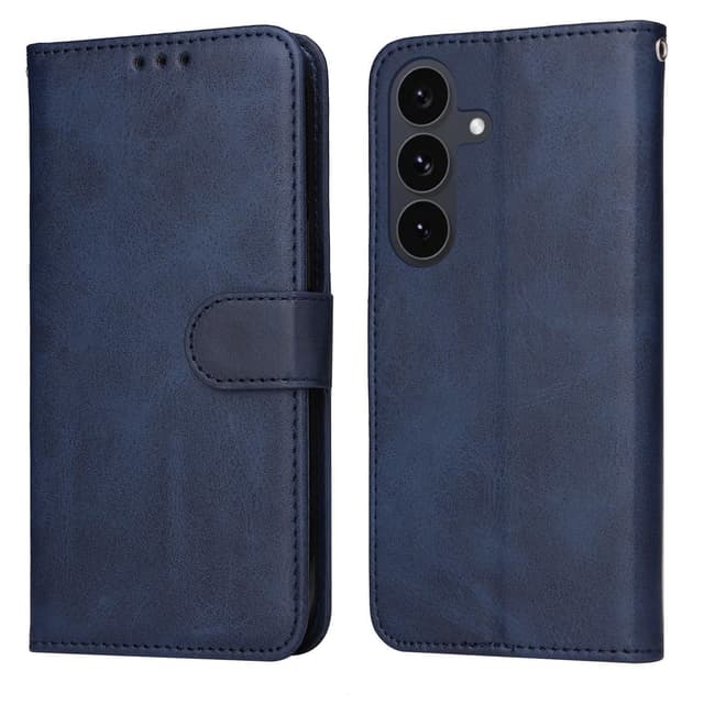 SKALO Samsung S25 FE PU-läder Plånboksfodral - Blå