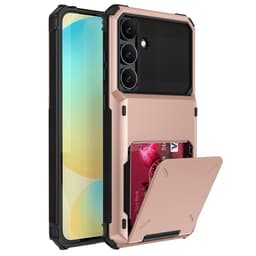 SKALO Samsung S25 FE Armor Flip Korthållare Suojakuori - Ruusukulta