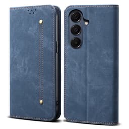 SKALO Samsung S25 FE Jeans Lompakkokotelo - Sininen