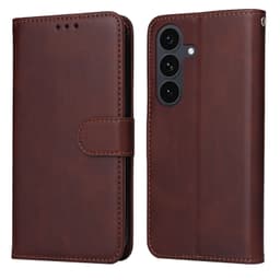 SKALO Samsung S25 FE PU-nahka Lompakkokotelo - Ruskea