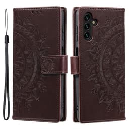 SKALO Samsung S25 FE Mandala Lompakkokotelo - Ruskea