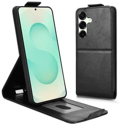 SKALO Samsung S25 FE Pysty PU-nahka Suojakuori - Musta