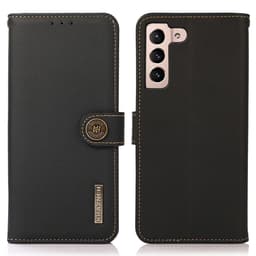 SKALO Samsung S25 FE KHAZNEH Aitoa Nahkaa Premium Lompakkokotelo - Musta