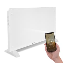 VONROC Elvärmare 2500W – Glaspanel | WiFi-styrning | Termostat & Timer | Vit