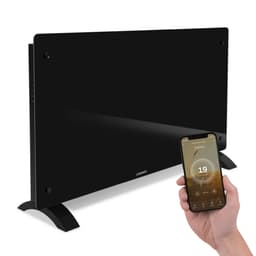 VONROC Elvärmare 2500W – Glaspanel | WiFi-styrning | Termostat & Timer | Svart