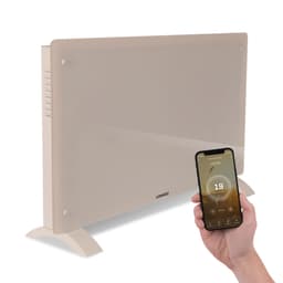 VONROC Radiator - Elradiator | Glas | Luksus | 2000W | WIFI - Smartapp styring | Op til 24m² | Beige