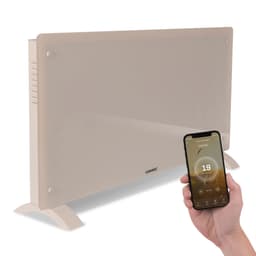 VONROC Elvärmare 2500W – Glaspanel | WiFi-styrning | Termostat & Timer | Beige