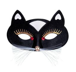 Mask katt svart/guld